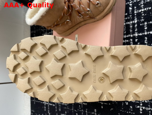 Miu Miu Suede Booties in Tan Replica