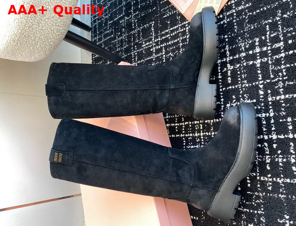 Miu Miu Suede Boots in Black 5W971D Replica