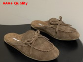 Miu Miu Suede Deck Mules in Cocoa Brown 5R604E Replica