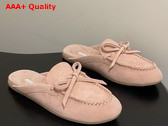Miu Miu Suede Deck Mules in Pink 5R604E Replica