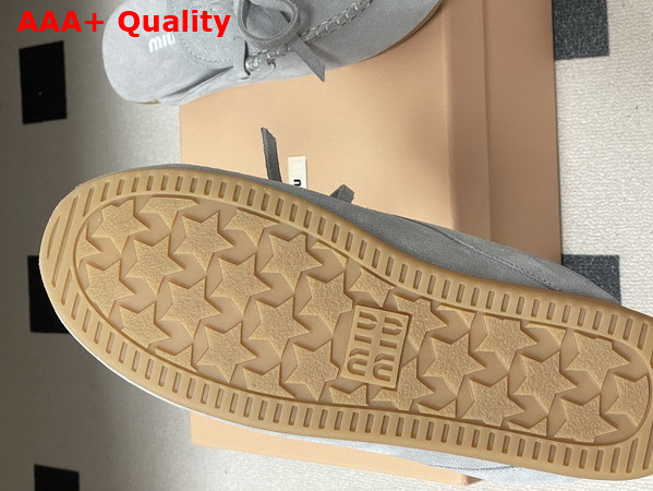 Miu Miu Suede Deck Mules in Sky Blue 5R604E Replica