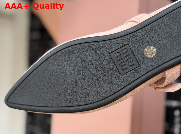 Miu Miu Suede Leather Ballerinas in Pink Replica