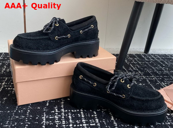 Miu Miu Suede Loafers in Black 5D293E Replica