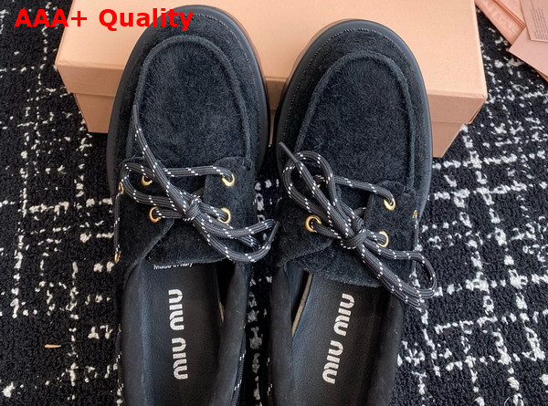 Miu Miu Suede Loafers in Black 5D293E Replica