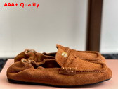 Miu Miu Suede Loafers in Brandy 5D341E Replica