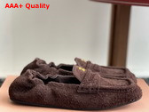 Miu Miu Suede Loafers in Briarwood 5D341E Replica