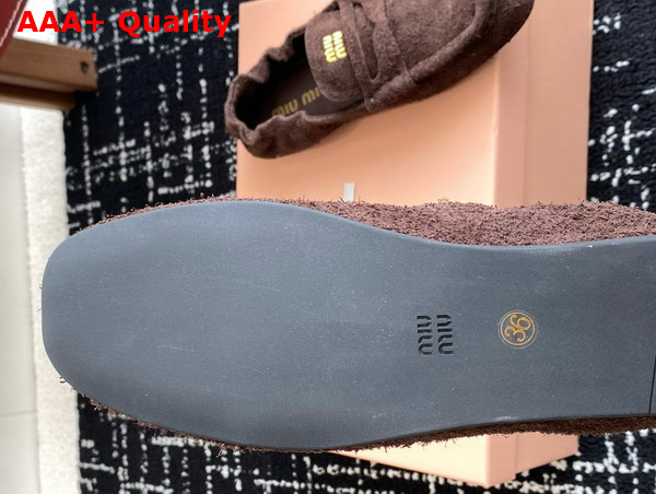 Miu Miu Suede Loafers in Briarwood 5D341E Replica