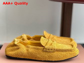 Miu Miu Suede Loafers in Yellow 5D341E Replica