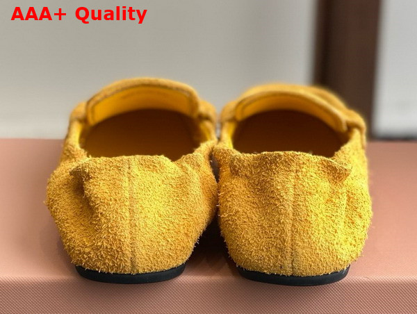 Miu Miu Suede Loafers in Yellow 5D341E Replica