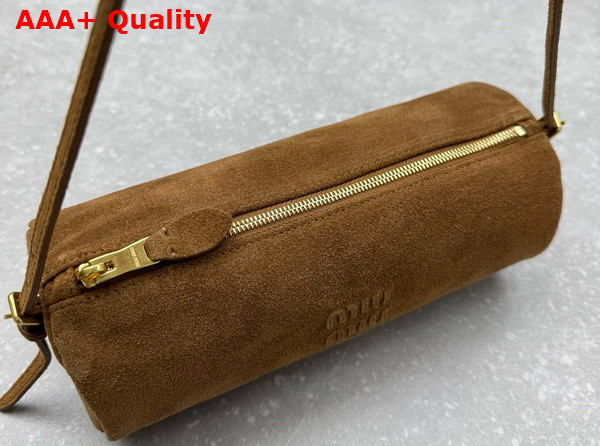 Miu Miu Suede Pouch in Cocoa Brown 5NE851 Replica