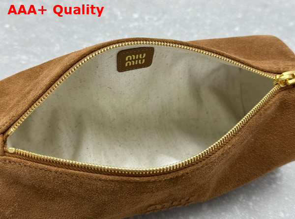 Miu Miu Suede Pouch in Cocoa Brown 5NE851 Replica