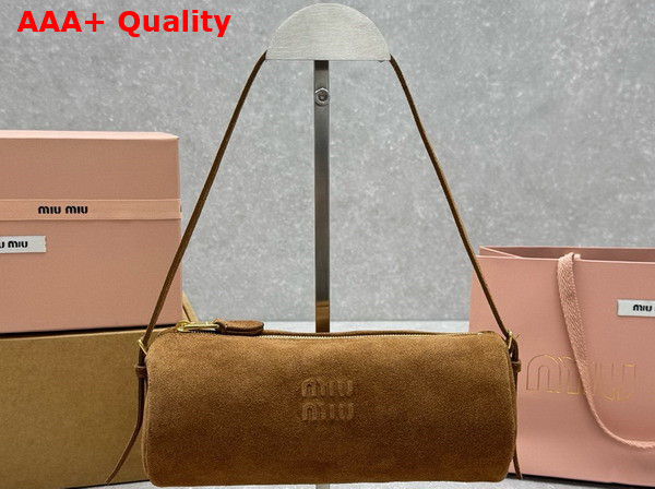 Miu Miu Suede Pouch in Cocoa Brown 5NE851 Replica