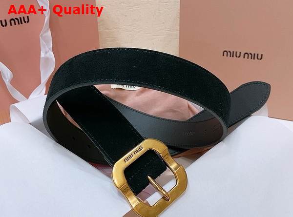 Miu Miu Suede and Suede Belt in Black 5CC663 Replica