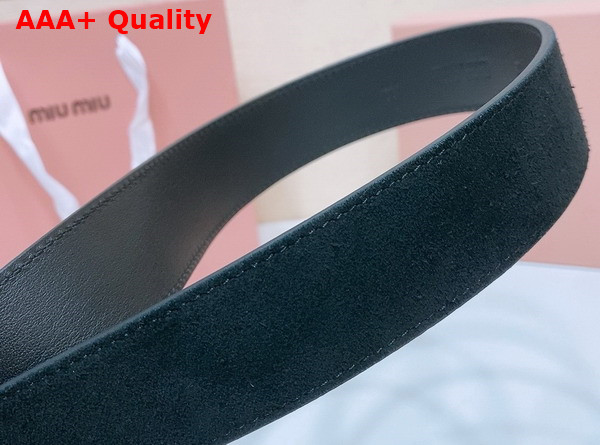 Miu Miu Suede and Suede Belt in Black 5CC663 Replica
