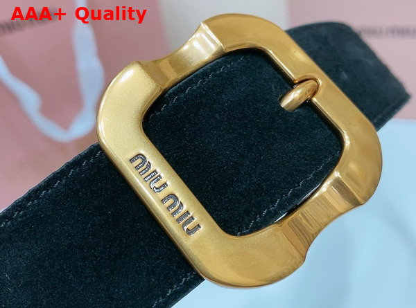 Miu Miu Suede and Suede Belt in Black 5CC663 Replica