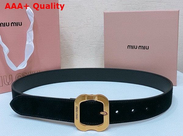 Miu Miu Suede and Suede Belt in Black 5CC663 Replica