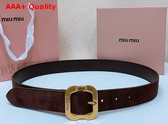 Miu Miu Suede and Suede Belt in Briarwood 5CC663 Replica