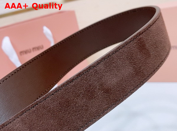 Miu Miu Suede and Suede Belt in Briarwood 5CC663 Replica