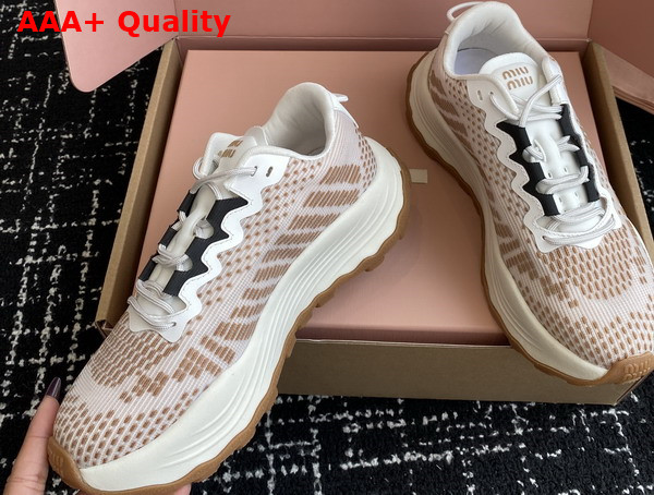 Miu Miu Technical Fabric Sneakers in Brown 5E480E Replica