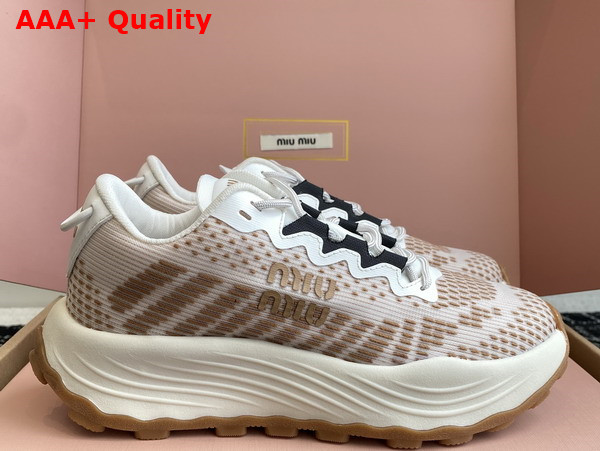 Miu Miu Technical Fabric Sneakers in Brown 5E480E Replica