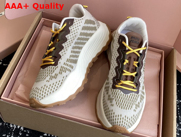 Miu Miu Technical Fabric Sneakers in Ivy Green 5E480E Replica