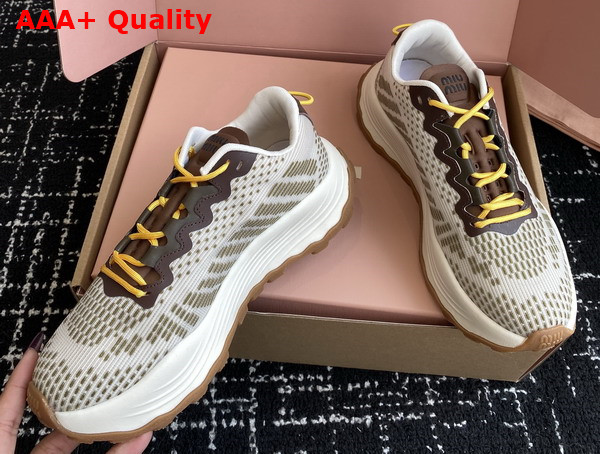 Miu Miu Technical Fabric Sneakers in Ivy Green 5E480E Replica