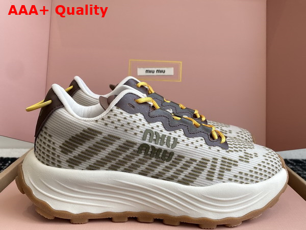 Miu Miu Technical Fabric Sneakers in Ivy Green 5E480E Replica