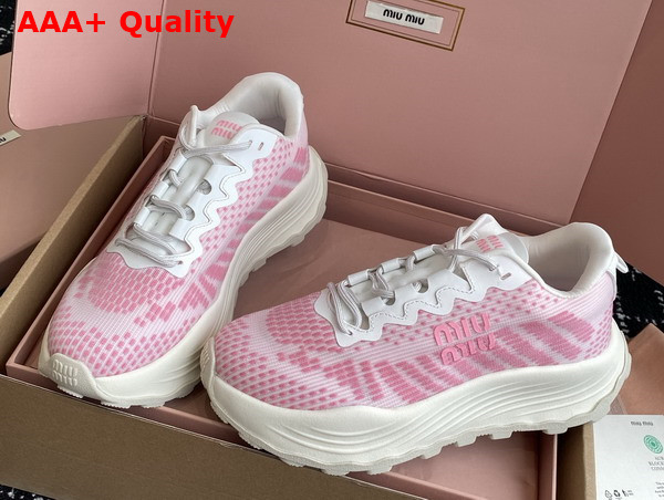 Miu Miu Technical Fabric Sneakers in Pink 5E480E Replica