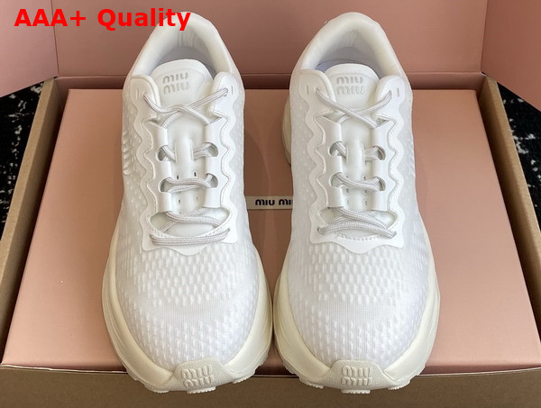 Miu Miu Technical Fabric Sneakers in White 5E480E Replica