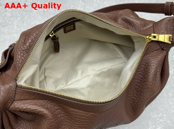 Miu Miu Textured Nappa Leather Bag in Sienna 5BC191 Replica