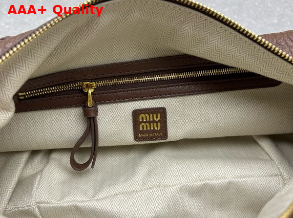 Miu Miu Textured Nappa Leather Bag in Sienna 5BC191 Replica