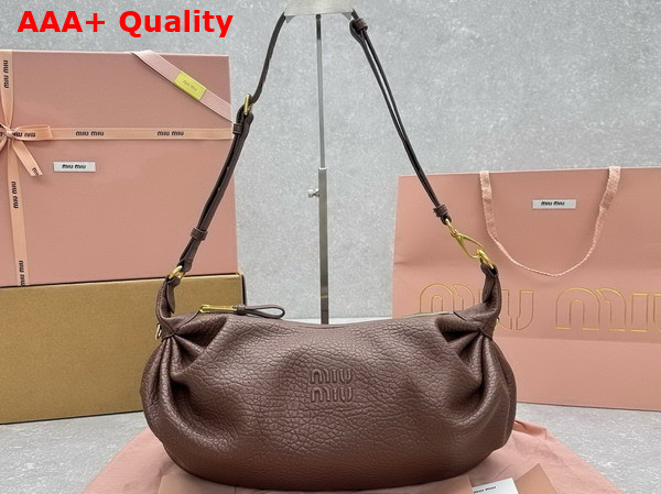 Miu Miu Textured Nappa Leather Bag in Sienna 5BC191 Replica