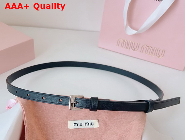 Miu Miu Thin Leather Belt in Black Replica