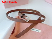 Miu Miu Thin Leather Belt in Tobacco Replica