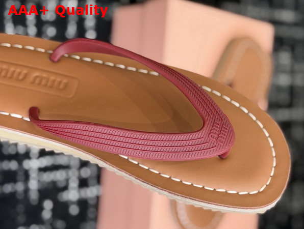 Miu Miu Thong Sandals in Amaranth Red TPU 5Y638E Replica