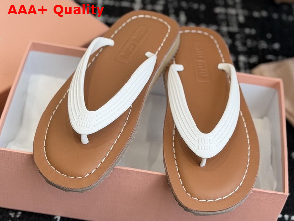 Miu Miu Thong Sandals in White TPU 5Y638E Replica