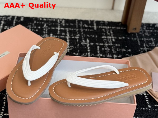 Miu Miu Thong Sandals in White TPU 5Y638E Replica