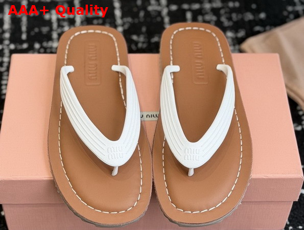 Miu Miu Thong Sandals in White TPU 5Y638E Replica