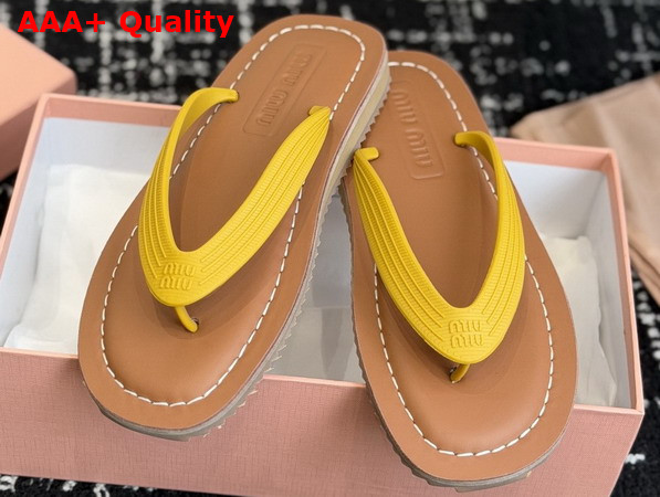 Miu Miu Thong Sandals in Yellow TPU 5Y638E Replica