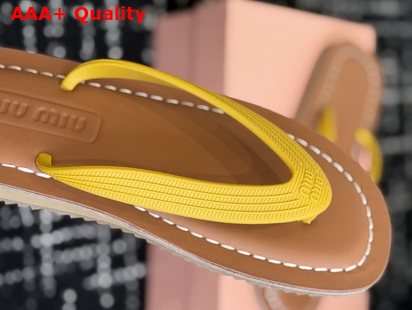 Miu Miu Thong Sandals in Yellow TPU 5Y638E Replica