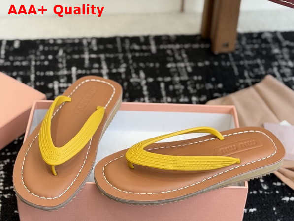 Miu Miu Thong Sandals in Yellow TPU 5Y638E Replica