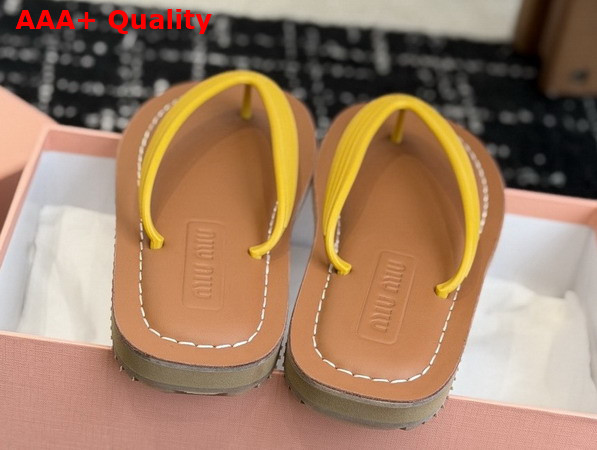 Miu Miu Thong Sandals in Yellow TPU 5Y638E Replica