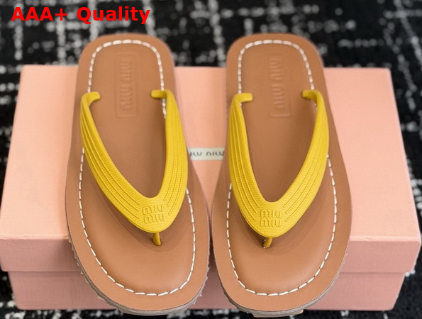 Miu Miu Thong Sandals in Yellow TPU 5Y638E Replica