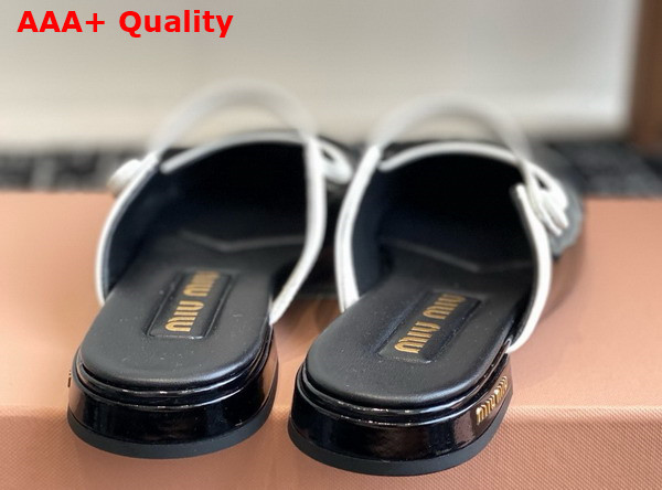 Miu Miu Two Tone Patent Leather Sliper Black and White Replica