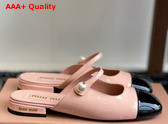 Miu Miu Two Tone Patent Leather Sliper Pink and Black Replica