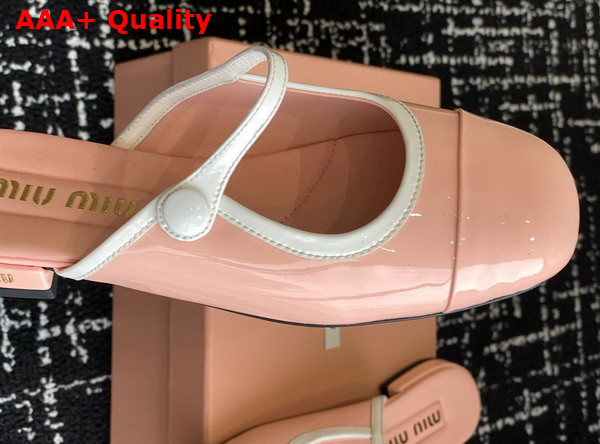 Miu Miu Two Tone Patent Leather Sliper Pink and White Replica