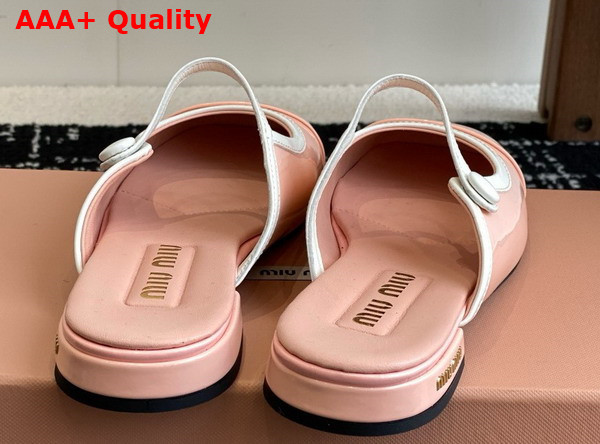 Miu Miu Two Tone Patent Leather Sliper Pink and White Replica