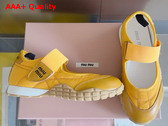 Miu Miu Tyre Technical Fabric and Leather Ballerinas in Tapaz 5F416E Replica