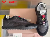 Miu Miu Tyre Technical Fabric and Suede Sneakers in Black 5E417E Replica