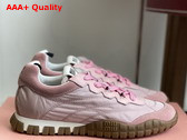 Miu Miu Tyre Technical Fabric and Suede Sneakers in Pink 5E417E Replica